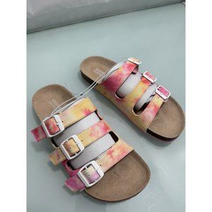 Harper Canyon Kids Girls Haven Footbed Sandals In Tie Die Size 3